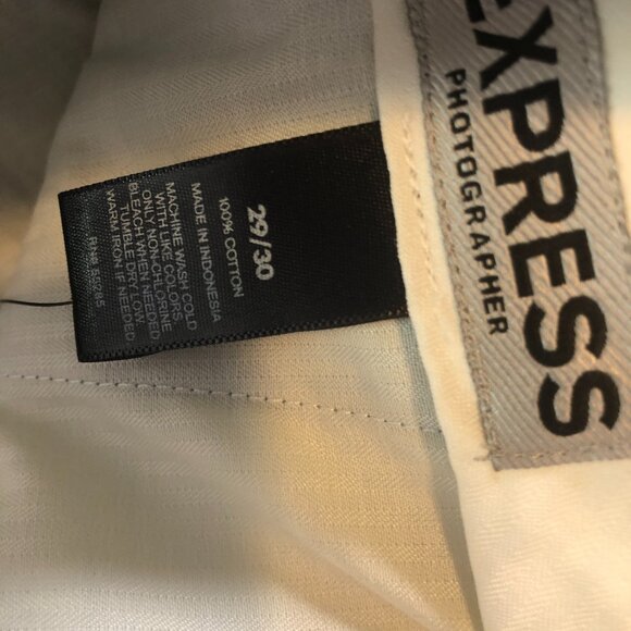 Express Pants Mens 29x30 Blue Photographer Slim Straight Chino Dress Flat Front - Picture 4 of 11